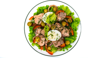Vegetable salad with tuna