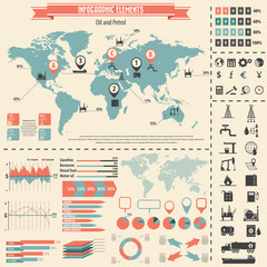 Oil industry infographics and icons.