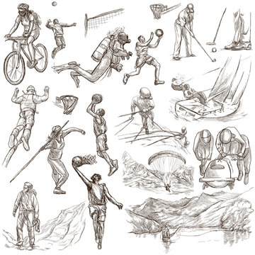 Sport - collection of an hand drawn illustrations