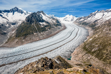 Part of the Aletsch glacier, Jungraujoch behind