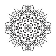 Floral lace motifs. Mandala. Zentangl relaxation coloring