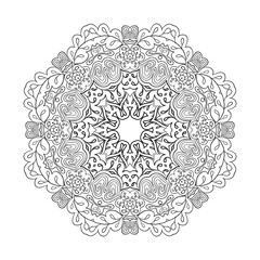 Floral lace motifs. Mandala. Relax Coloring