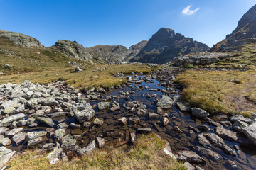 Amazing view of Orlovets peak from Elenski lakes, Rila Mountain, Bulgaria