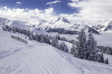 Tyrolian Alps in Austria from Kitzbühel ski resort