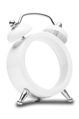desk clock classic form of white color on a white background