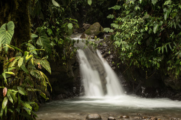 Waterfalls of the tropical rainforest in Mindo, Ecuador