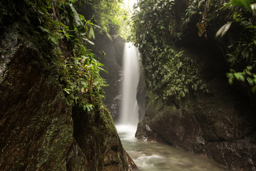 Fototapeta premium Waterfalls of the tropical rainforest in Mindo, Ecuador