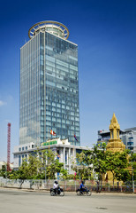 Canadia Bank tower skyscraper in central phnom penh city cambodi