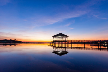 Sunset at Bueng Si Fai Phichit.