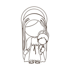 virgin mary holding baby jesus  holy family icon image vector illustration design 