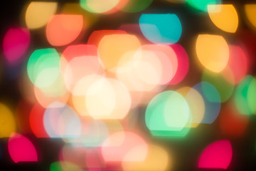 Multicolored defocused bokeh blurry lights