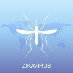Zika virus pattern wallpapers with World Map. Zika virus mosquito bite illustration. Scientific vector for your design.