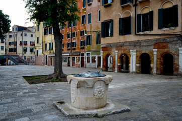 Venice, main square of Ghetto Novo, antique jewish district of the city