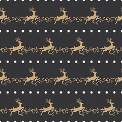 Christmas seamless pattern background with reindeers