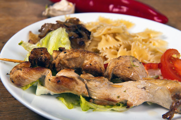 Chicken fillet on a stick