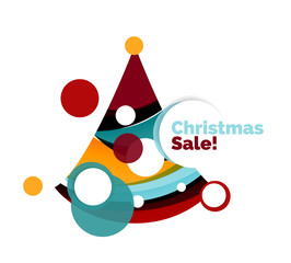 Colorful Christmas abstract banner design with bubbles