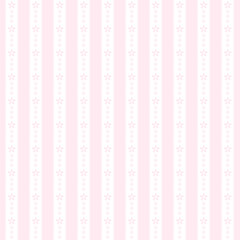 かわいい花の縦レース　シームレスパターン　ピンク　背景素材　ベクター