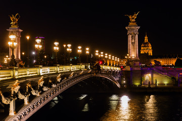 Fototapeta premium Bridge Pont de Alexandre III in Paris at night