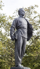 the statue of lenin in kazan university ,russian federation