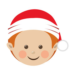 Obraz na płótnie Canvas boy wearing christmas hat icon image vector illustration design 