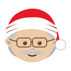 elderly man with christmas hat icon image vector illustration design 