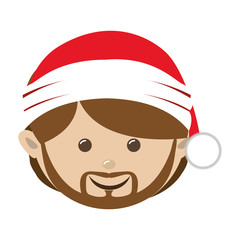 Obraz na płótnie Canvas man wearing christmas hat icon image vector illustration design 