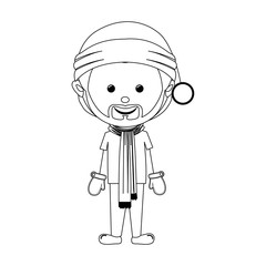 man wearing hat merry christmas icon image vector illustration design 