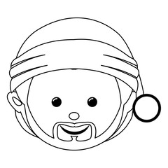 man wearing hat merry christmas icon image vector illustration design 