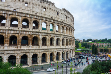 Fototapeta na wymiar Beautiful Colisseum - the impressive Colosseum of Rome