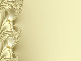 Fancy fractal border in yellow or gold, resembling flower petals. Suitable e.g. for candy boxes designs, book covers, leaflets, cards, presentations, websites, banners or as a desktop wallpaper.