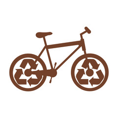 bike or bicycle with recycle arrows icon image vector illustration design 