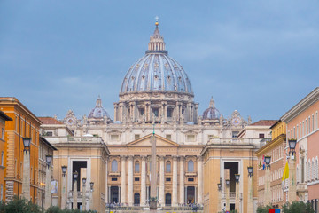Naklejka na ściany i meble Vatican City in Rome - amazing view over St Peters Basilica