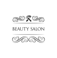 Beauty Salon Label. Mascara for Eyelashes. Eye Makeup. Badge Vector Illustration. Isolated