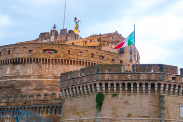 Angels Castle in Rome - The famous Castel Sant Angelo at Tiber River