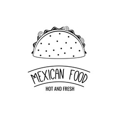 Taco. Hand drawn vector illustration