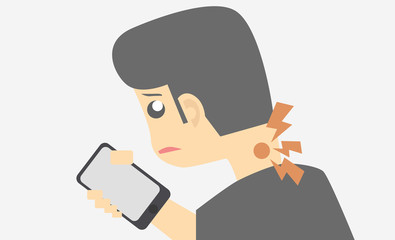 Neck ache from looking smart phone