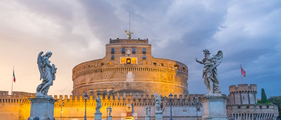 Very popular attraction in the City of Rome - The Castel Sant Angelo - Angels Castle