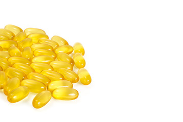 Omega3 Extra capsules from Fish Oil on white background