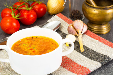 Sicilian Tomato Soup. National Italian Cuisine