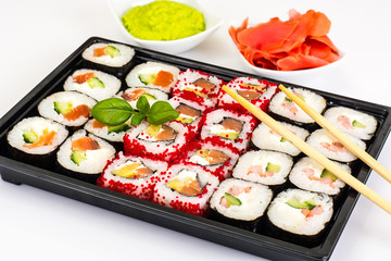 Sushi Florida and California Isolated on White Background