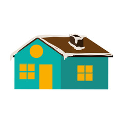 house or home with snow icon image vector illustration design 