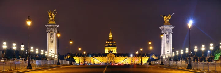 Photo sur Plexiglas Pont Alexandre III Alexandre III bridge night view