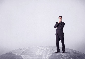 Fototapeta premium man standing in front of city landscape