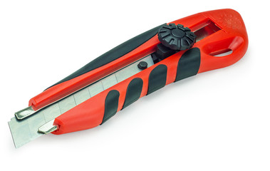 Красный нож на изолированном белом фоне