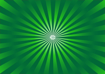 Abstract green sunburst style background. -Vector illustration