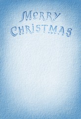 Merry Christmas! Background of fresh snow texture in blue tone. High resolution product, top view