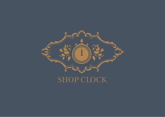 Creative logo for store hours, floral frame