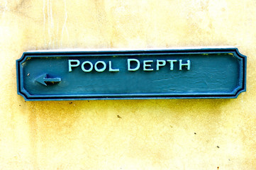 Warning sign, Pool Depth
