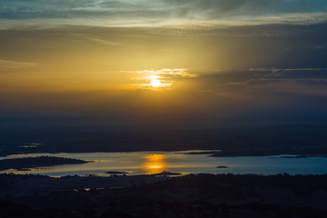 Portugal ,Monsaraz 城から眺める日の出　/Portugal Monsaraz の日の出