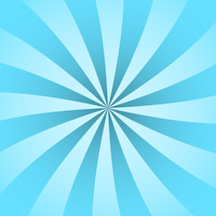 Blue rays poster. Popular ray star burst background television vintage. Dark-blue and light-blue abstract texture with sunburst, flare, beam. Retro art design. Glow bright pattern. Vector Illustration